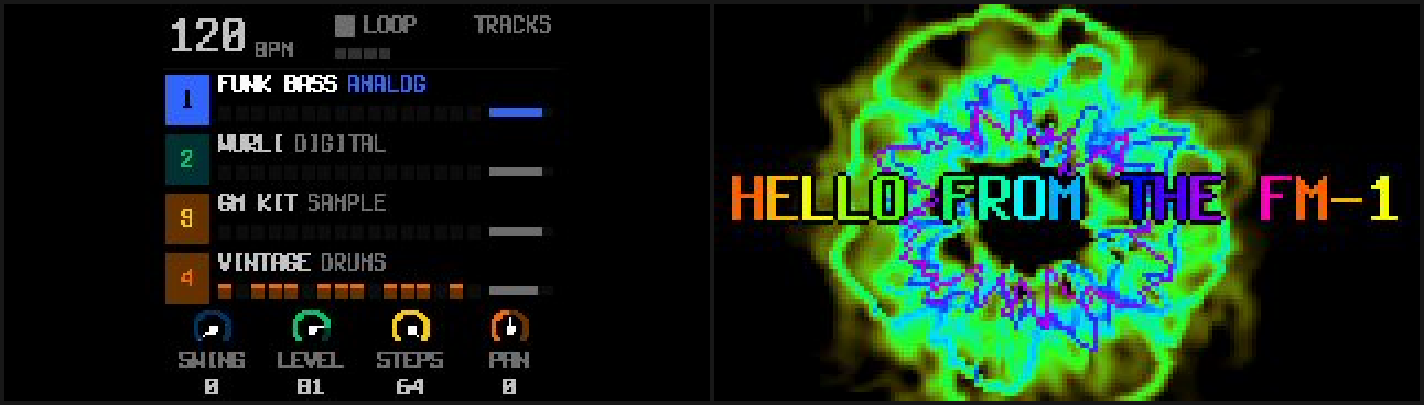 The video on SCREEN showing the TRACKS page, and on WARP with a title